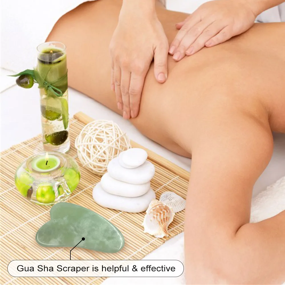 Нефритовый ролик Gua Sha соскабливающий инструмент для массажа лица для ухода за кожей лица антивозрастной Нефритовый камень для лица набор для лица глаз шеи красота ролик
