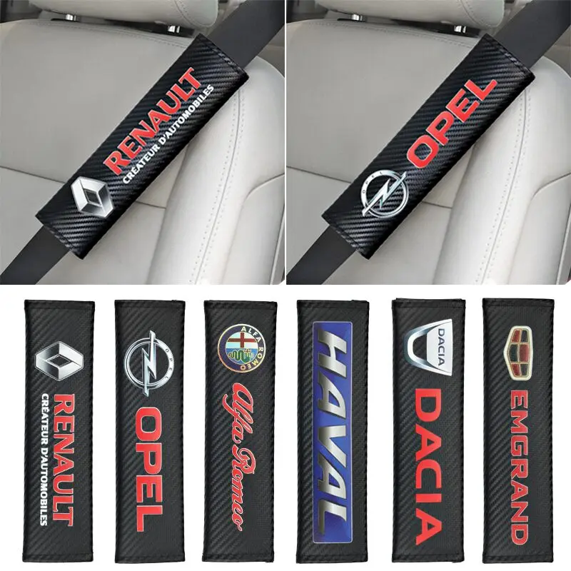 Чехол для автомобильного ремня безопасности для Renault Opel Alfa Romeo Haval Emgrand Dacia 2 шт. Защитная крышка из углеродного волокна