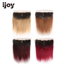 Человеческие волосы 4x13, фронтальные локоны#613/27/30/99J/Бургундия "-20", не Реми, прямые фронтальные бразильские волосы для наращивания IJOY