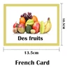 Children flashcard Baby French Fruit Learning express Word Flash Card Pocket  Montessori Educational Toy Table Game Card for Kid 1