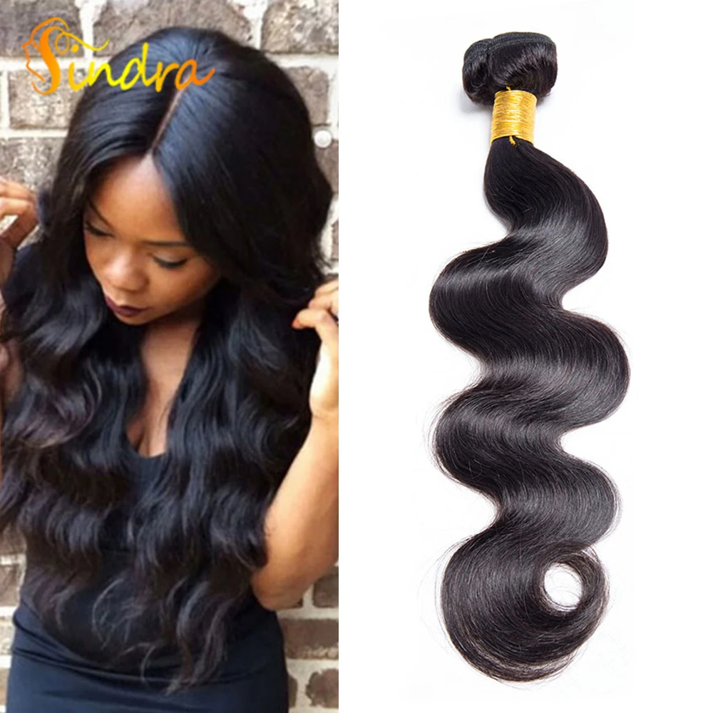 Sindra Peruvian Body Wave Hair Bundles Remy Human Hair Weave Extensions Natual Color 8-30 Inch Human Hair Extensions (6)
