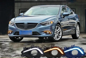 

Fast delivery Led daytime running lights+moving turn signal+blue night mode+remote control for Mazda 6 2014-2016