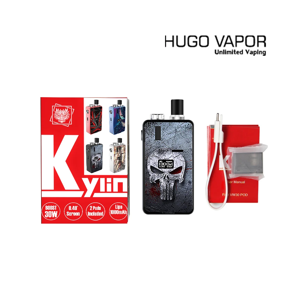 Набор вейпов HUGO Vapor Kylin 30W Pod 1000 мА/ч 15 Вт 30 3 мл с 1 5 дюймовым экраном полимерным и