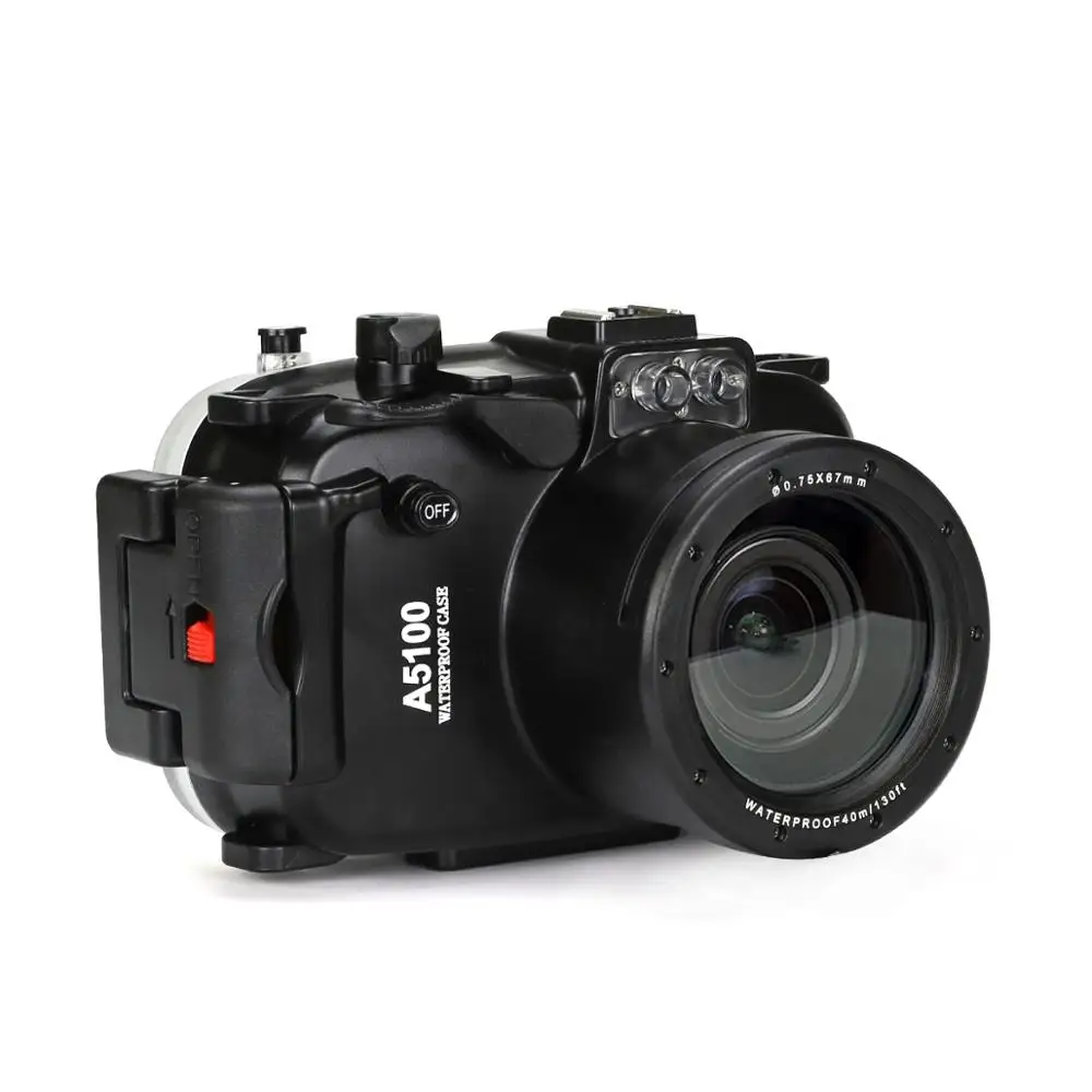 방수 박스 수중 하우징 카메라 다이빙 케이스,  A5000, A5100, A6000, A6300, A6400, 16-50mm 렌즈 가방 커버, 40m, 130ft