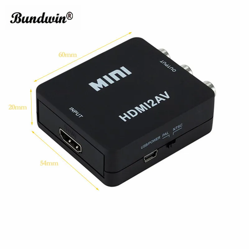 Композитный адаптер HDMI в RCA AV/CVBS для телевизора VHS DVD горячая распродажа|Кабели VGA| |