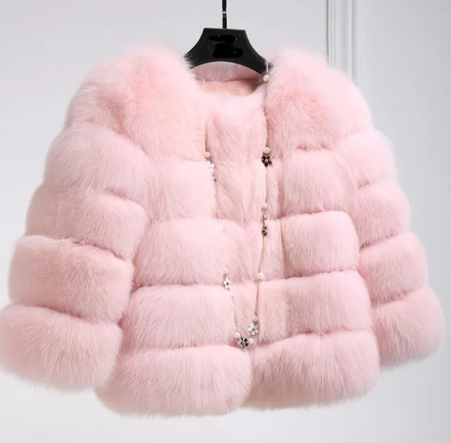 Pink Большие размеры, S-3XL, норковая шуба для женщин, зима, розовая, небесно-голубая шуба из искусственного меха, элегантная, толстая, теплая, Меховая куртка, женская верхняя одежда, шуба - Цвет: Pink