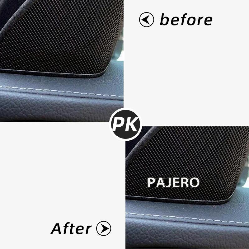10pcs car audio 3D Aluminum Badge Emblem Sticker for Mitsubishi Pajero 2 3 4 Car Styling Accessories