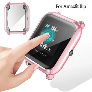 For Huami Amazfit Screen Protector Slim Colorful Frame TPU Case Cover Protect Shell Bip Younth Watch with Screen Protector soft slicone protective case cover protector frame shell colorful slim for huami amazfit verge watch accessories