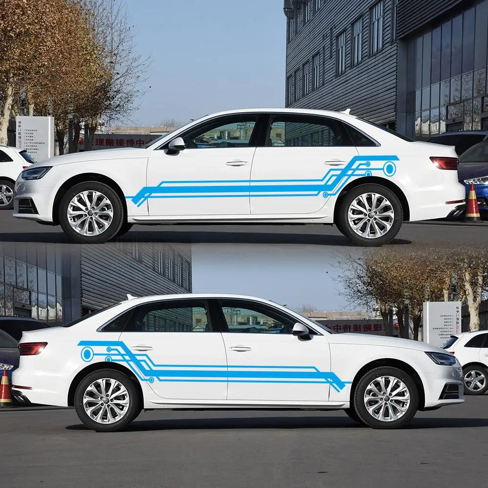 Adeing стикер гонок полоса тела Боковая юбка украшение для audi a3 ford focus 2