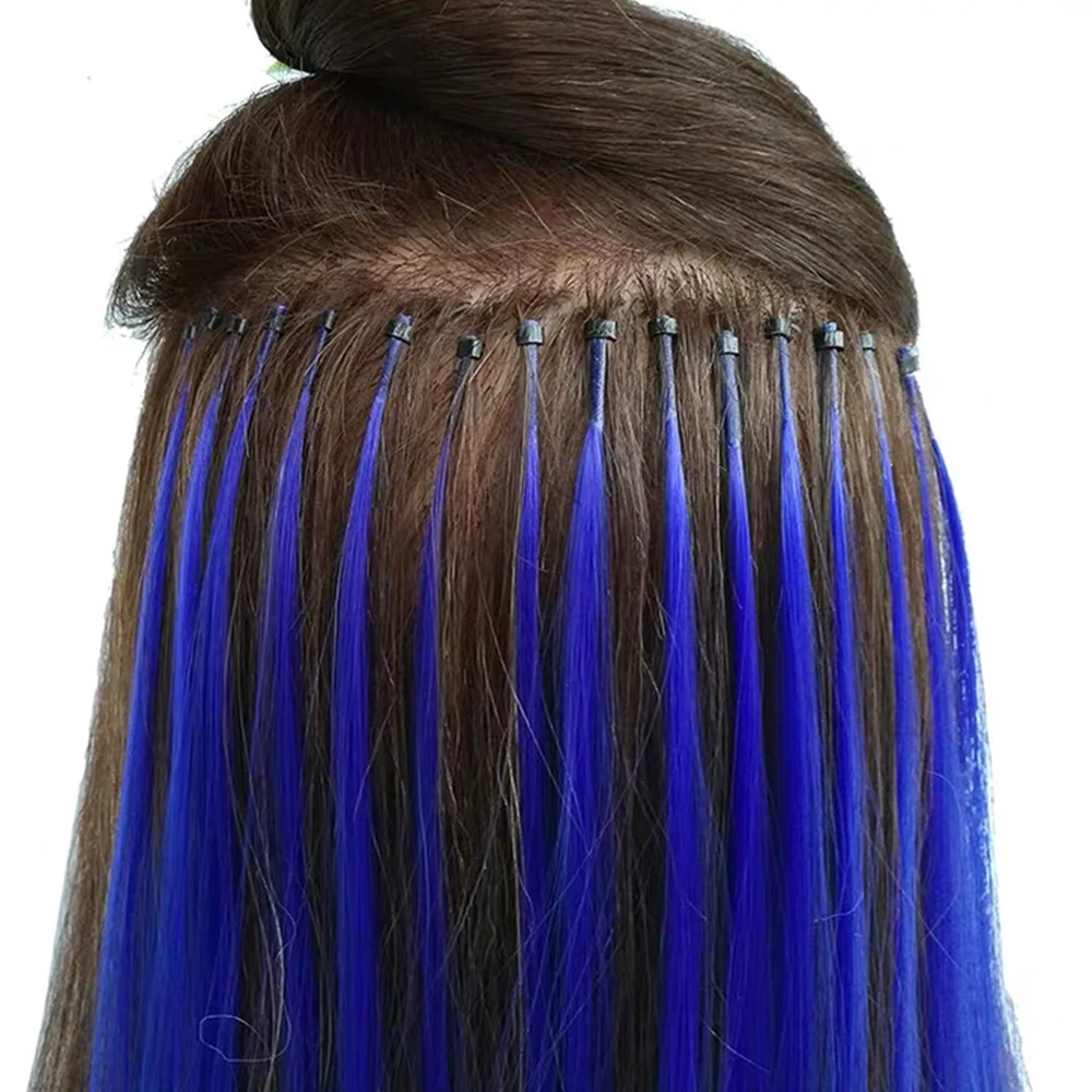 H9ec7e380898b44efbe187bcc6b395e69y Colored Strands for Hair Feather Extension 10 Pieces I Tip Synthetic Hairpiece Fake Hair Zebra Line Feather Hair Extensions Mallzona