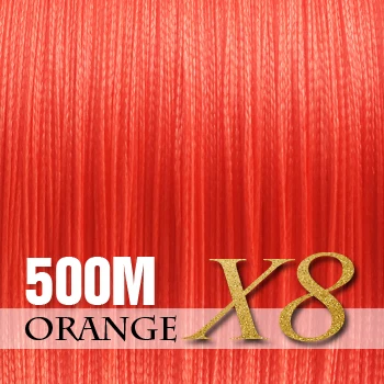 Orange-8 Strands SIECHI PE плетеная леска, многофиламентная, 500 м, 8 нитей, корд, леска для ловли карпа, для морской воды, 20, 30, 40, 50, 60, 80 фунтов - Цвет: Orange-8 Strands
