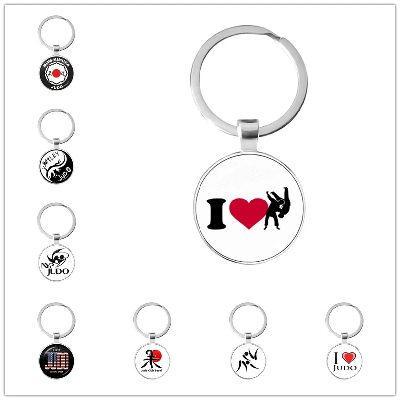 Dropship Novelty Fashion Love Judo Karate Keychain Exquisite Popular Women Men Casual Sports Key Chain Ring Jewelry 10pcs sports ball modeling keychain sports ball key ring decor bag hanging ornament