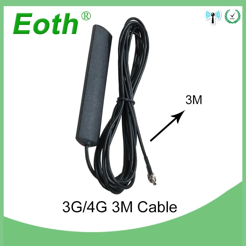 20 шт. Eoth 3G 4G антенна 3dbi CRC9 LTE патч антенны маршрутизатор с 3 м кабелем для Huawei роутер