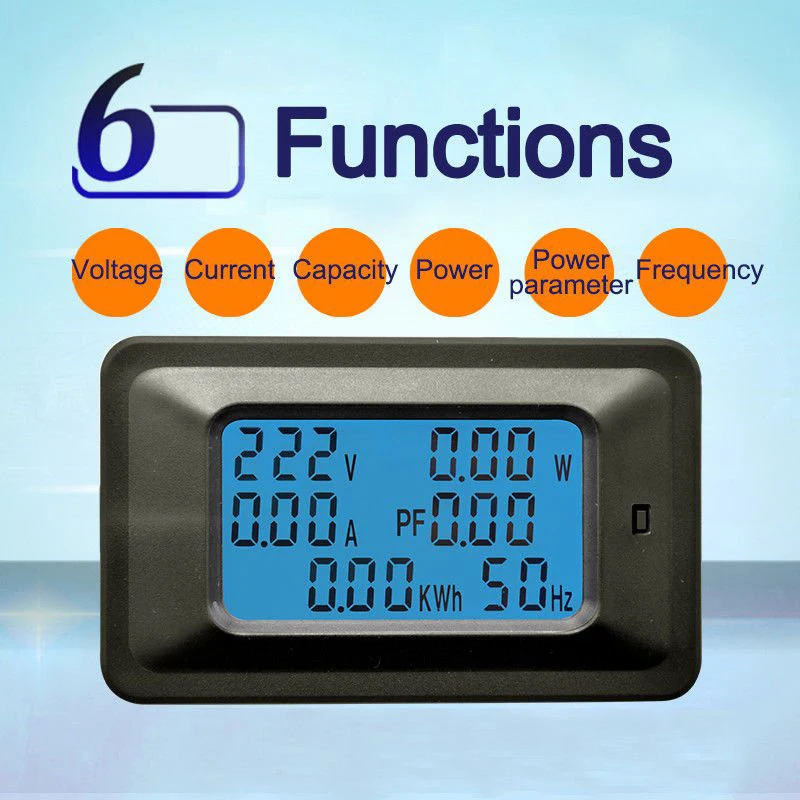 

100A 22000W Voltage Current Voltmeter Ammeter Portable Multimeter Testing Voltage Digital Monitor Power Meter Premium