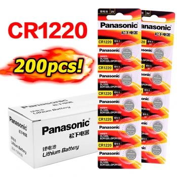 

200Pcs Button Battery Panasonic Lithium Battery Original For Watch Car Remote Key Coin Cell CR1220 ECR1220 DL1220 LM1220 KL1220