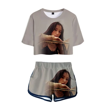 

Girls Outfit Kpop (G)I-DLE album I made 3D Print Two Pieces sets Women Fashion girl Crop Top T-shirts shorts Tracksuit