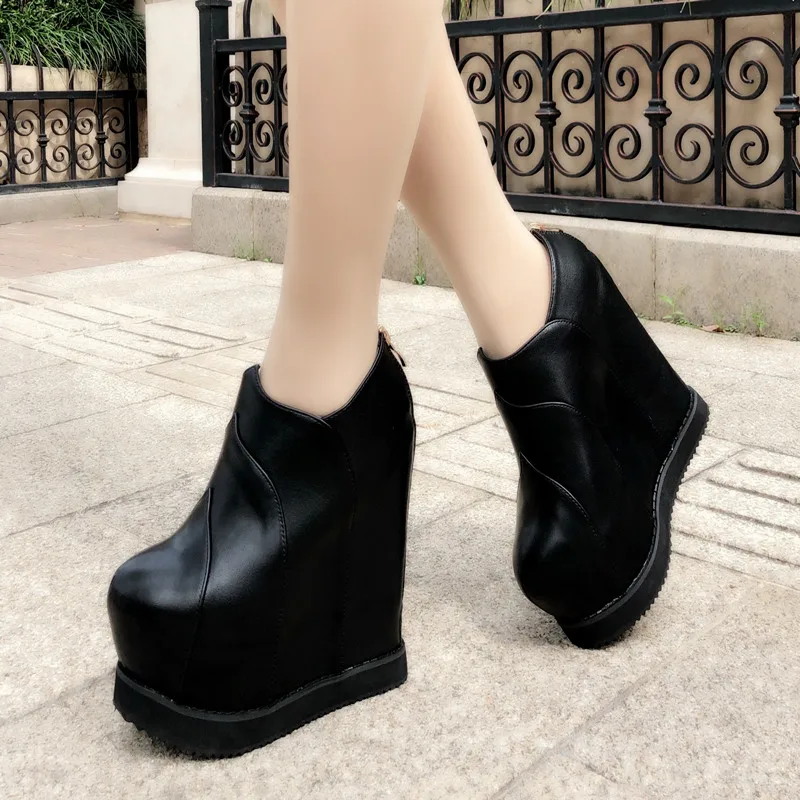 Details about   2020 new 15CM super high low heel platform ladies ankle boots with pointed toe 