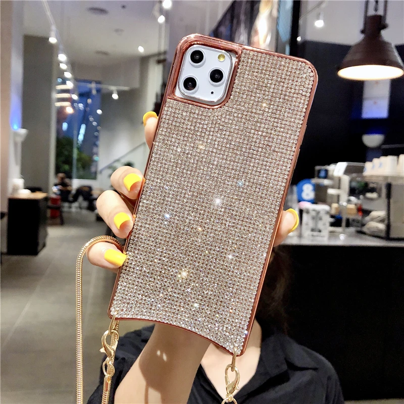 Ретро роскошный Алмазный противоударный чехол для телефона для iphone 11promax чехол для iphone X 7 8 Plus задняя крышка чехол s с металлической веревкой