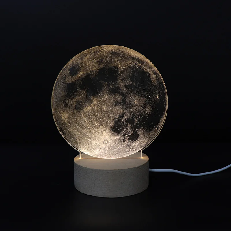 New Dropship Night Lamp Wooden Table Lamp Bedside Lamp Moon Light Night Light Christmas Lamp