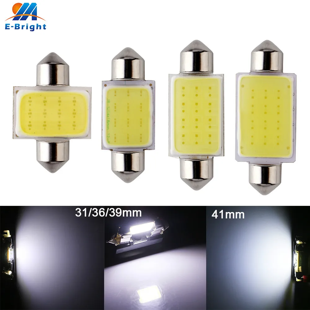 500 шт 31 мм 36 мм 39 мм 41 мм C5W COB 12SMD 12 светодиодные лампочки купольные потолочные светильники для чтения свет белый неполярность 144lm 12V смешанный размер