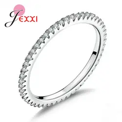Элегантный AAA кубический циркон Дизайн обручальные кольца для женщин 925 стерлингового серебра Свадебные Австрийские кристаллы ювелирные
