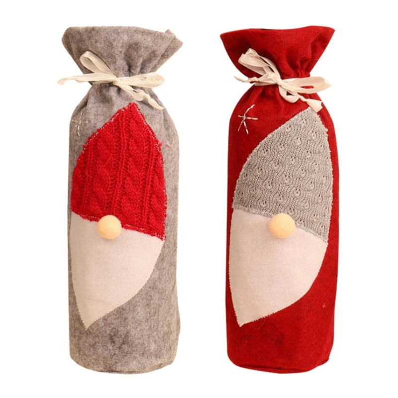 Рождественская бутылка вина Декор набор Санта Клаус Снеговик для бутылки крышка одежды Кухня украшения для нового года Рождественский ужин