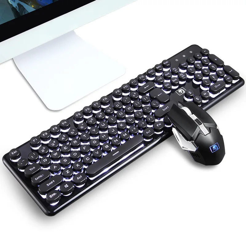 Jogo de Teclado e Mouse para Jogos Teclado do Computador e Mouse Kit para Computador Novo Rainbow Backlight Ergonômico Mecânico Portátil Mac Usb