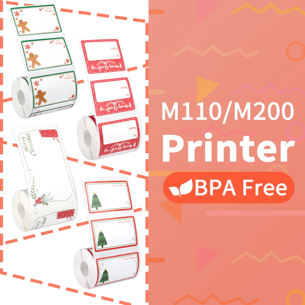 Phomemo M110 Transparency Self-Adhesive Labels Paper for Phomemo M110/M200 Label Printer Thermal Sticker Printable Paper Roll thermal sticker paper printable sticker paper sticker paper