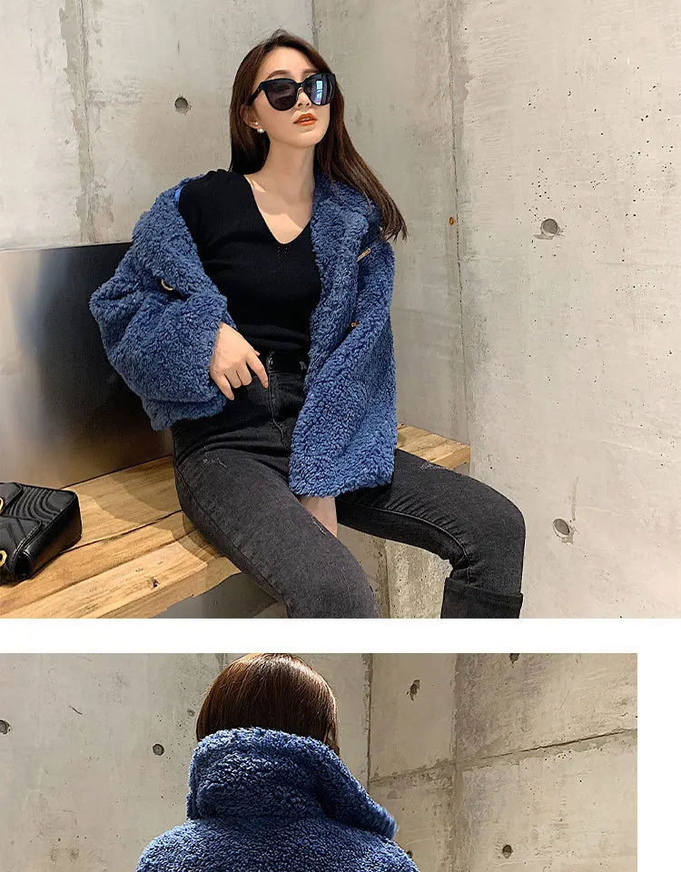 Autumn And Winter New Products Teddy Bear Thick Warm Composite materials Fur Coat Korean-style Fashion Debutante Elegant S