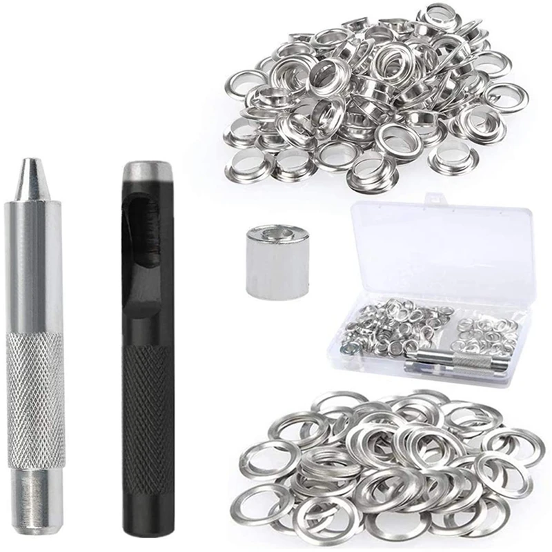 153PCS Grommet Tool Kit - 150Sets Of Eyelets 12Mm Inside Diameter With Hole Punch Adjustment | Обустройство дома