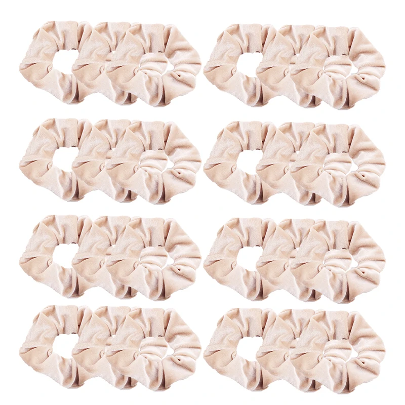 24 шт./компл. женские бархатные Scrunchie Pack женские обручи головные уборы для девушек женские резинки заколки для волос аксессуары - Цвет: Светло-желтый