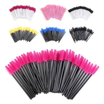 

50Pcs Women Disposable Silicone Gel Eyelash Brush Comb Mascara Wands Eye Lashes Extension Tool Pro Beauty Makeup Tool