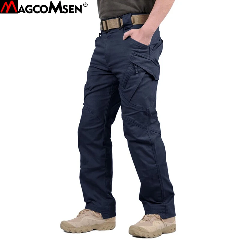 Men's Cargo Multi-Pocket Straight Pants Casual Pants Cargo Combat Work Trousers 