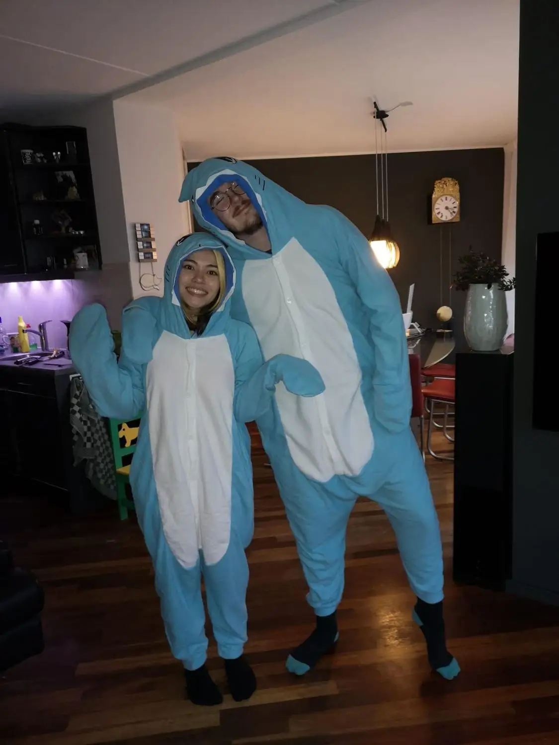 Kigurumi/Новинка Пижама унисекс с изображением животных синими акулами Мягкие
