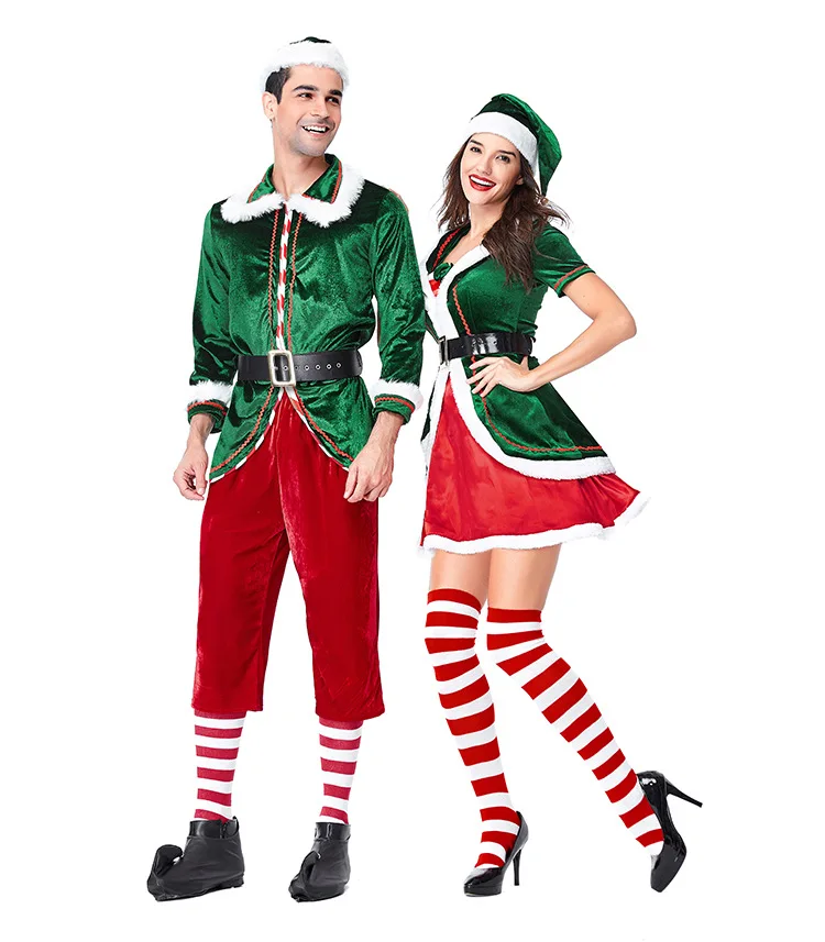 Унисекс, Рождественский костюм эльфа, костюм для сцены, костюм для рождественской вечеринки