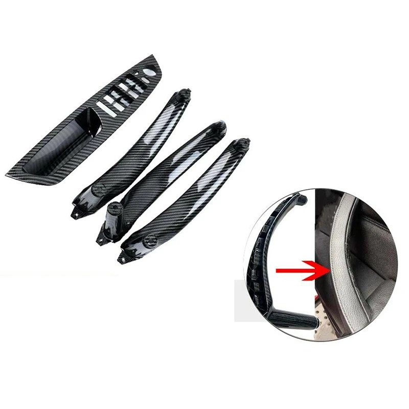Car LHD Interior Carbon Fiber Style Door Handle Outer Cover Replacement For-BMW X5 X6 E70 E71 E72 2007-2013 | Автомобили и