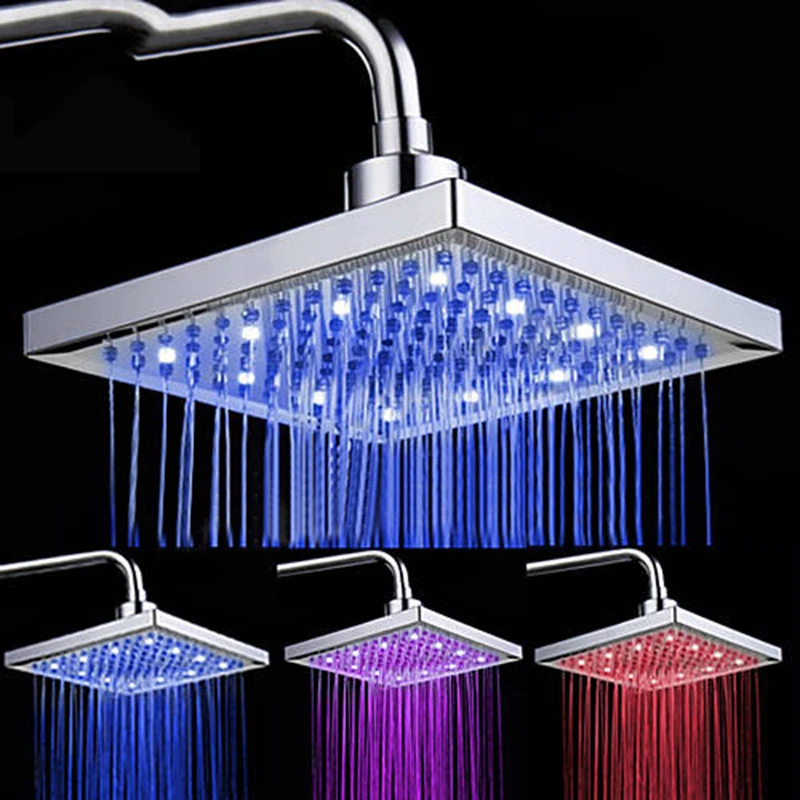 Uythner Drei LED Farbe er400 Regen Dusche Kopf 8 zoll перезаряжаемый | Обустройство дома