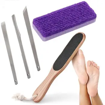 

3Pcs/Set Toe Pedicure Knife Nail Clipper 1PC Double Sided Foot Rasp File 1PC Pumice Stone Exfoliate Set