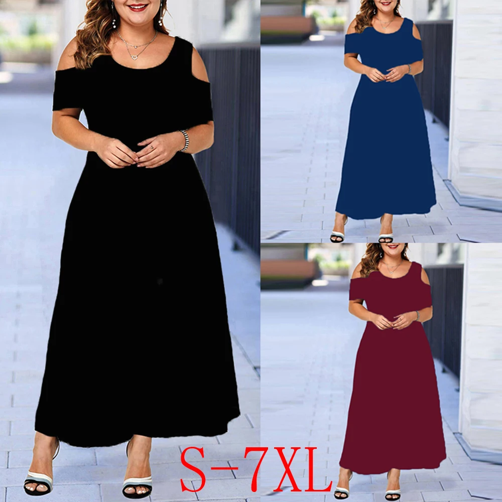 

ICCLEK 2020 S-7XL Plus Size Dress Evening Party Summer Maxi Women Dress Large Ladies Short Sleeve Floral Printed Elegant Gifts