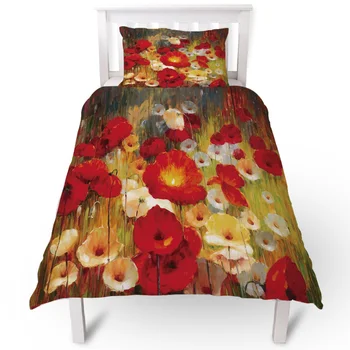 

Poppy Oil Painting Duvet Cover Pillow Case Quilt Cover Set Bedclothes Single Bedding Sets For Bed