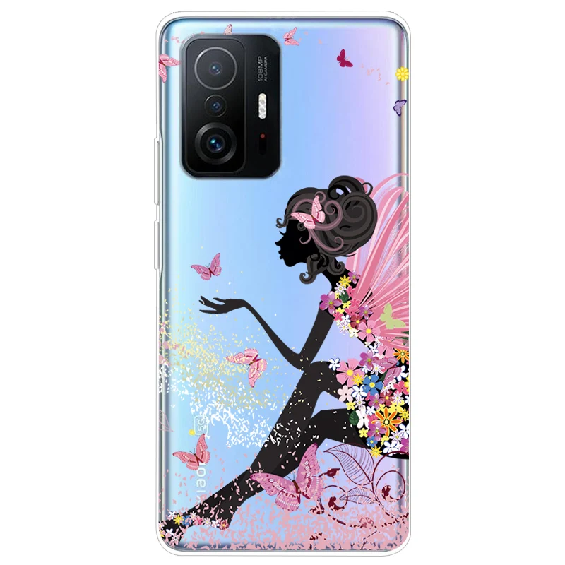 Soft TPU Silicone Clear Cartoon Case for Xiaomi 11T Pro - Transparent Protective Phone Cover