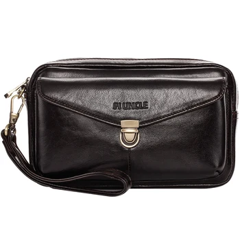 

PI UNCLE Men's Leather Business Handbag Purse Women's Casual Clutch Bag Clutch Bag Envelope Bag