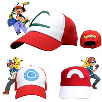 

2020 new Anime Child's gift Pocket Monster Cosplay embroidery Costumes Hats Pokemon Cap Ash Ketchum Clothing accessories elf hat