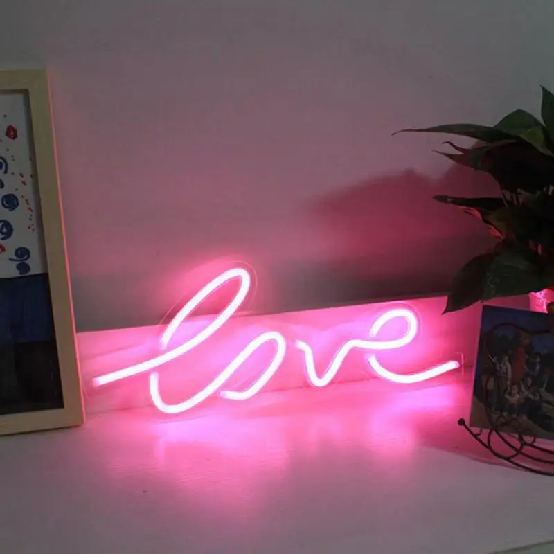 Банановые неоновые вывески, светодиодный неоновый светильник, художественный настенный декоративный неоновый светильник s для комнаты, Настенный декор для дня рождения, бара, витрина для магазина, настенный светильник - Мощность в ваттах: Love