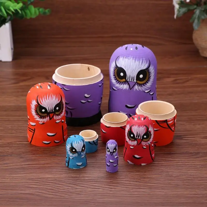 5 шт. деревянная Русская Матрешка, Matryoshka, набор игрушек, украшение дома, украшение для детей, для семьи, необходимые забавные игрушки для интеллекта