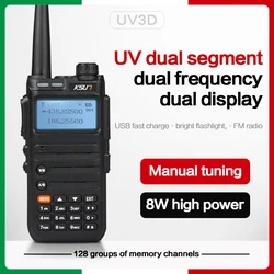 Walkie talkie longue portée VHF UHF double bande Station de Radio bidirectionnelle communicateur VOX émetteur récepteur puissant KSUN UV3D 
