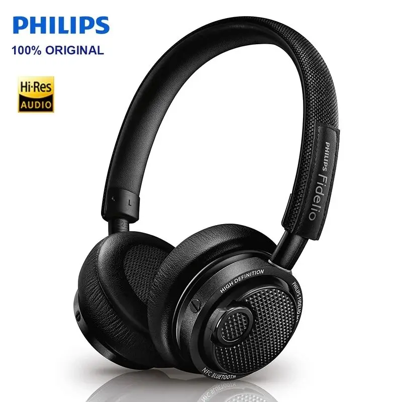 black Philips M2BT/00 Высокое разрешение Беспроводная Bluetooth гарнитура HIFI NFC гарнитура с микрофоном официальная проверка - Цвет: black