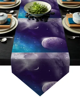 

Universe Fantasy Blue Purple Table Runner Table Flag Home Party Decorative Tablecloth Table Runners