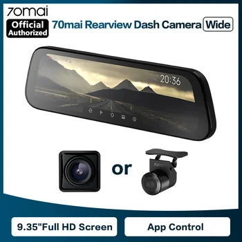 

70mai Rearview Mirror Camera 9.35 inch Full Screen Stream Media Dash Cam Wifi 1080P 70 Mai Car DVR Rear View Camera Dual Lens