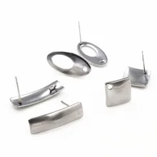 20 шт./лот, 316, нержавеющая сталь, геометрические многоугольные серьги-гвоздики, соединитель сообщений для DIY сережек, ювелирных изделий